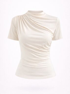 Elegant Draped Short Sleeve Top